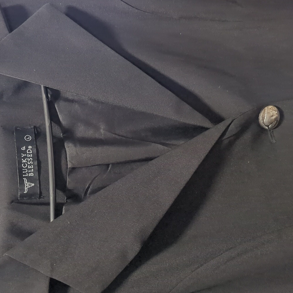 Lucky & Blessed Black Fringe Blazer View 5